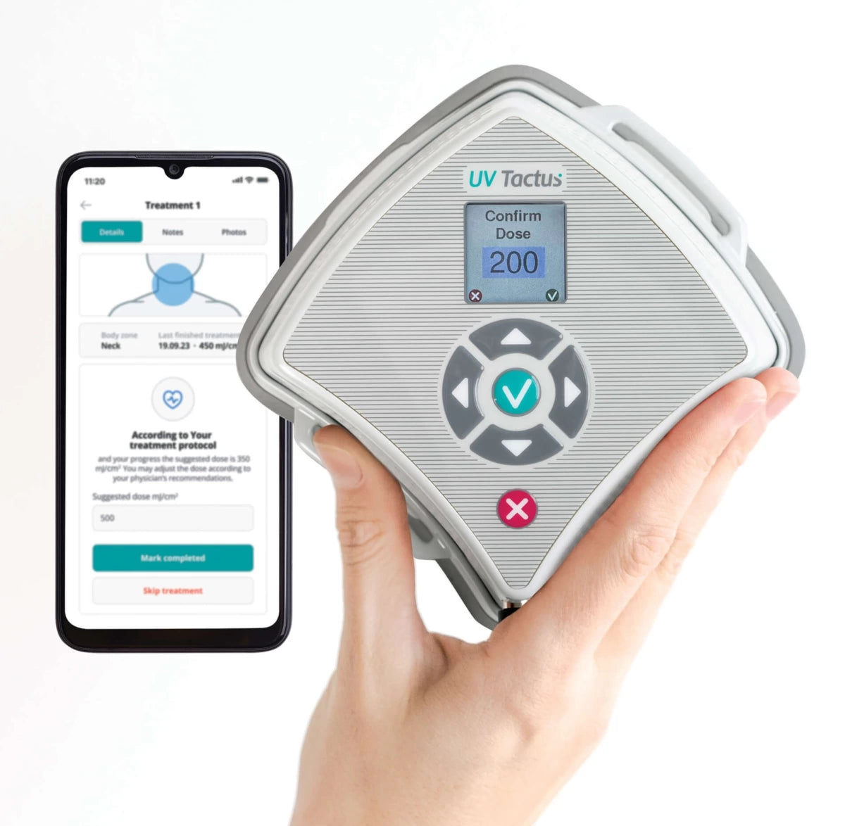 UV Tactus phototherapy device+APP